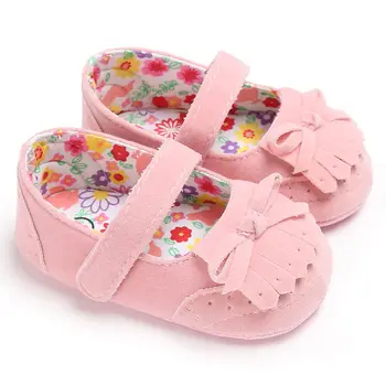 

Fashion Infant Girls Princess Shoes Tassel Ballet Dress Baby First Walkers Crib Floral Soft Soled Toddler Casual Anti-Slip Shoes