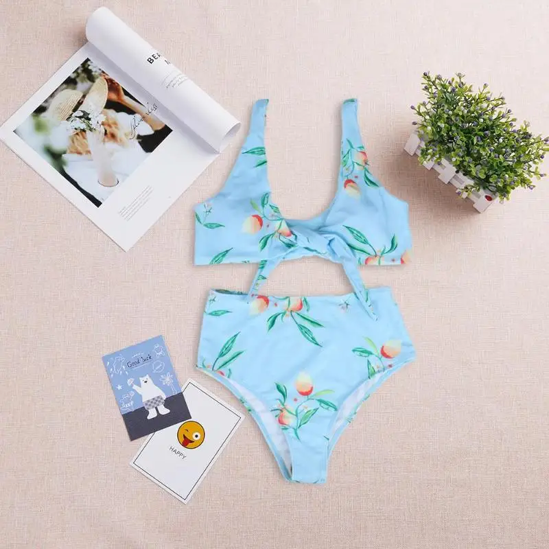 

2019 Sexy Bikini Set Plant Print Women Swimsuit Swimwear Lady Elegant Beachwear bikini 2019 brazil Womens Push Up Bathing Suits