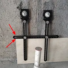 Регулируемая мульти-угловая линейка, плиточный дырокол, 6 складных металлических измерительных линейок, сверлильные направляющие отверстия, локатор, Прямая поставка