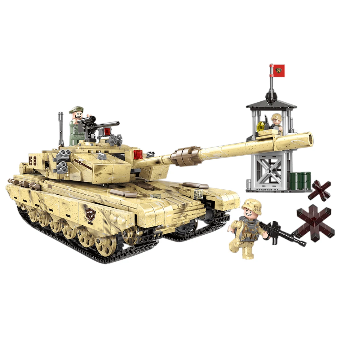 

Children Model Building Block Set 1340Pcs DIY Small Particle Military Series Block for 100% Building Block Brands - 99 Tank