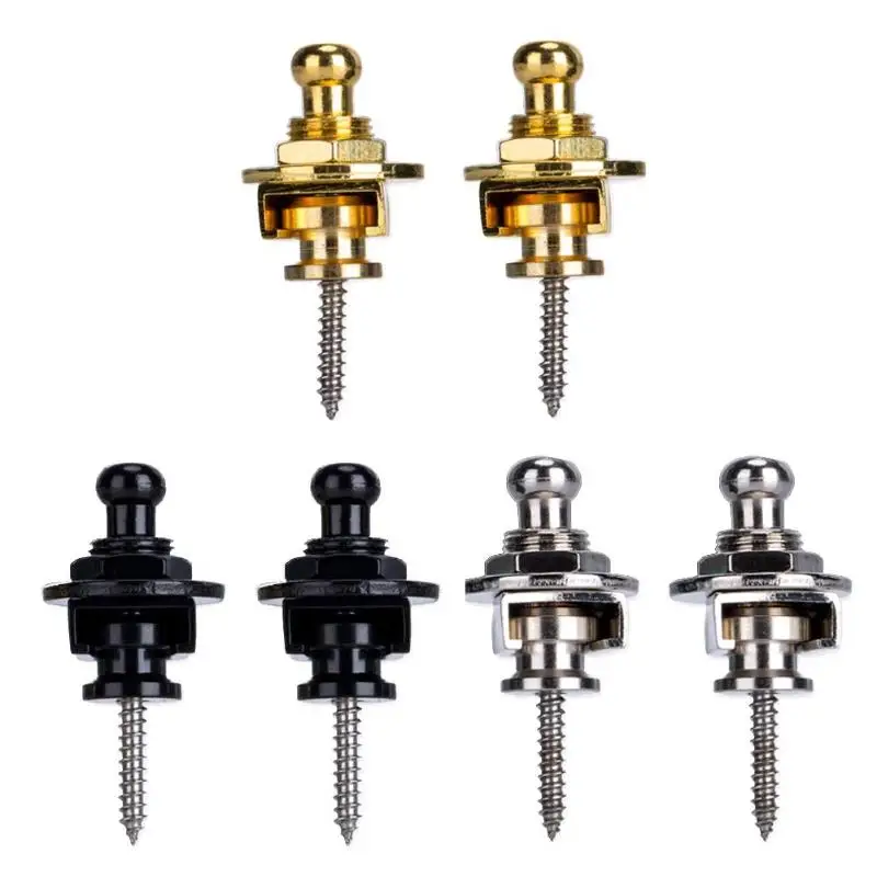 

2pcs Guitar Strap Locks Belt Buckle Buttons for Bass Folk Electric Guitar