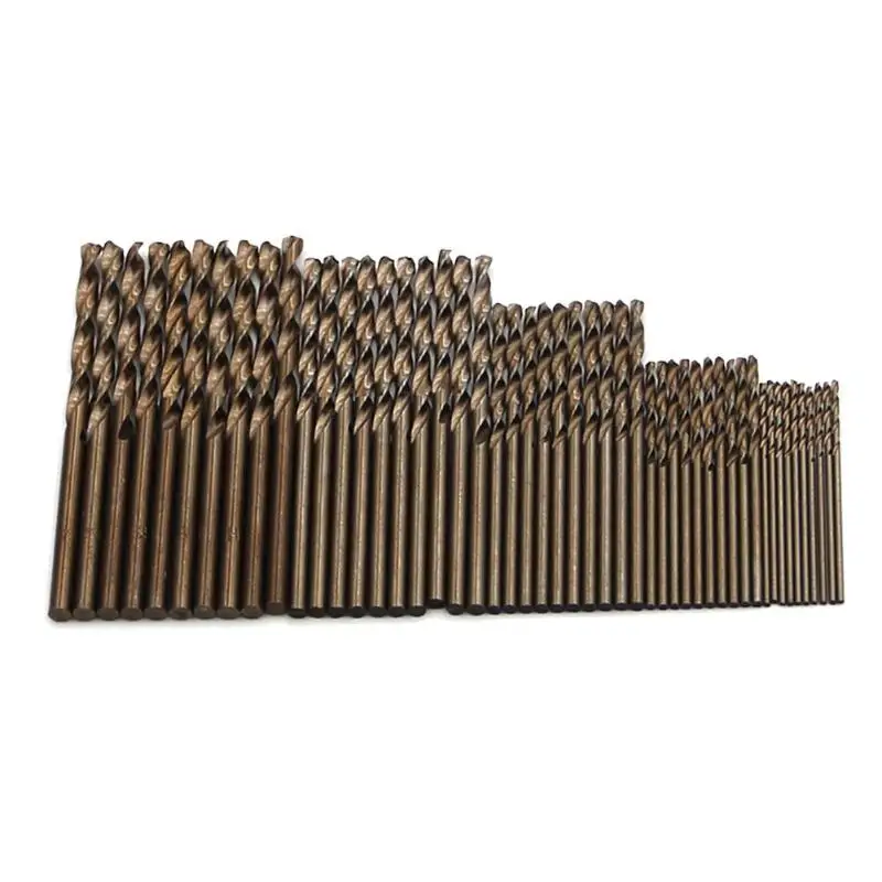 

50pcs Cobalt Drill Bits for Metal Wood Working M35 Steel Straight Shank 1mm-3mm Twist Drill Bit Power Tools
