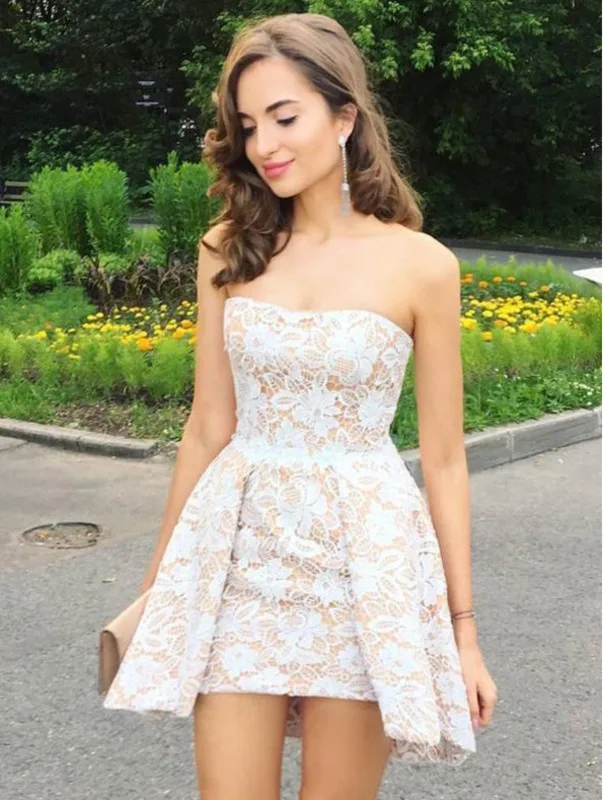 Vestidos De novia cortos De encaje, blanco, marfil, sexys, De novia, muestra Real, baratos, novia| - AliExpress