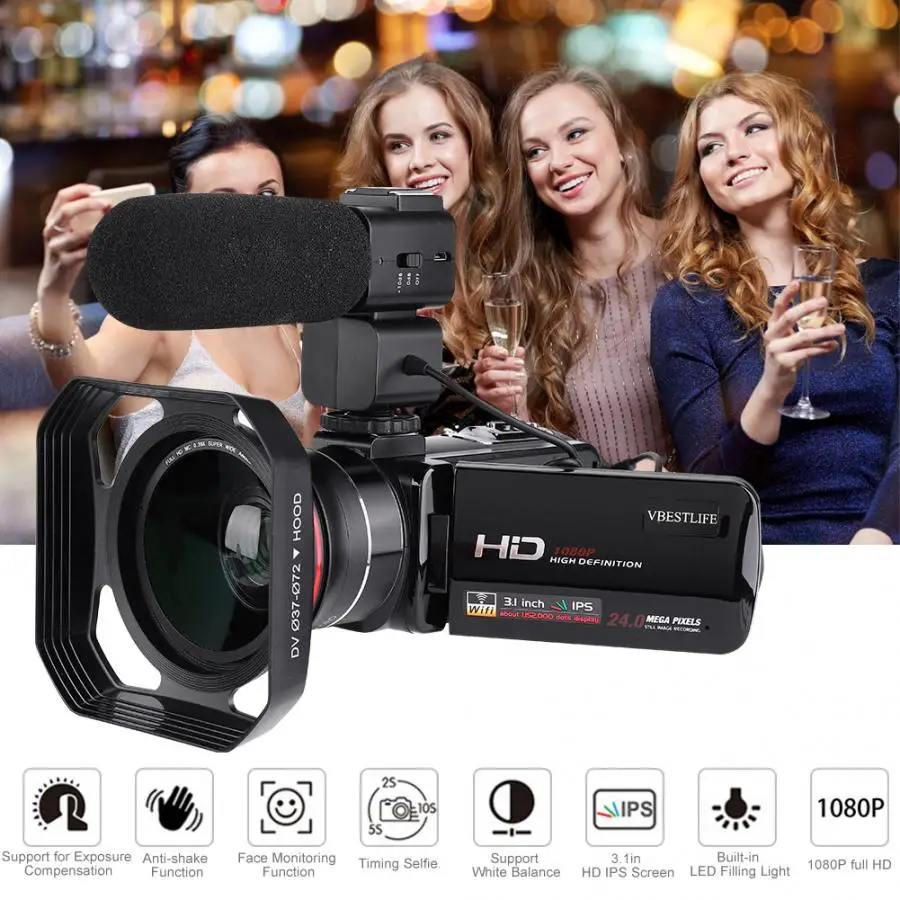 

HDV-Z20 3.0 in IPS Screen WIFI 16x Digital Zoom full HD 16x digital zoom DV Digital Camera Face detection Wide-angle lens