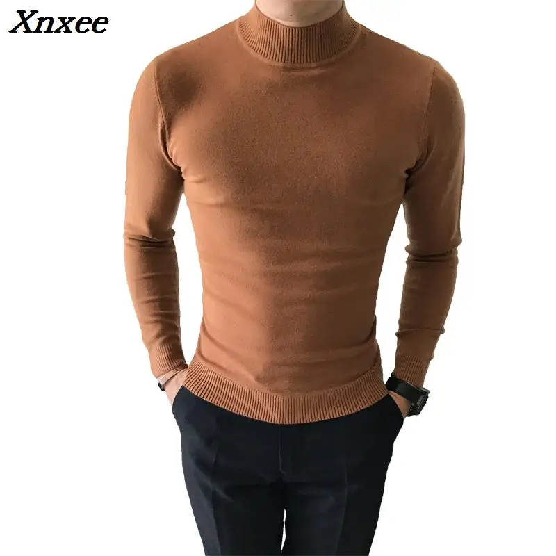 

2018 High Quality Autumn Winter Candy Color in the end of the Collar Pure Color Slim Comfortable Semi-high Collar Sweater Xnxee