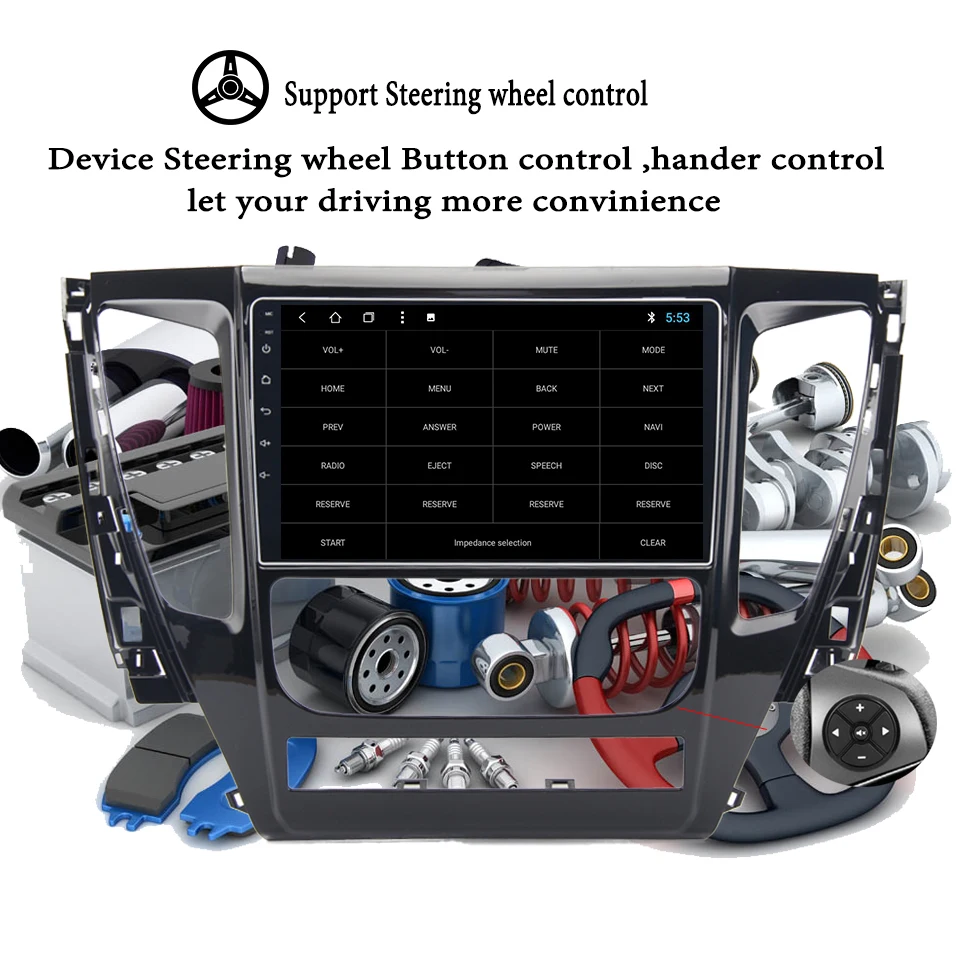 

9" Android 9.1 Car GPS Player Navi for Mitsubishi Pajero Sport 2017 2018 19 with 4+64G 8 Core No DVD Radio Multimedia Head Unit