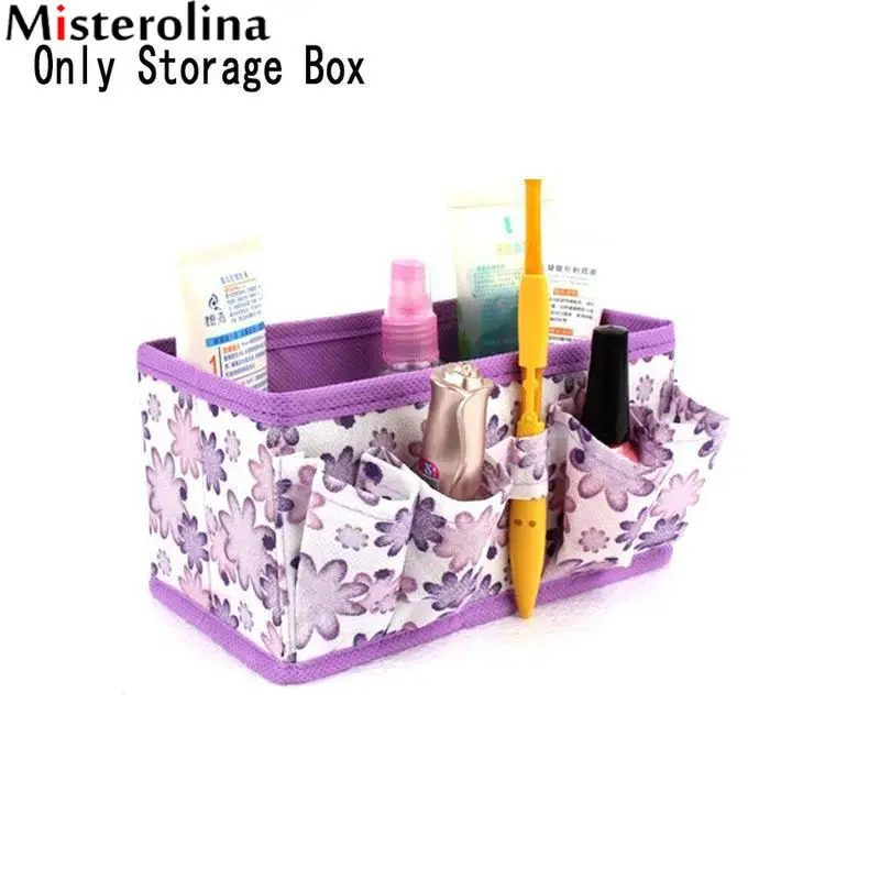 

1pc Non-woven Cosmetic Storage Box Make Up Organizer Folding Desktop Jewelry Storage Make Up Bag Small Cosmetics Bag Makeup Box