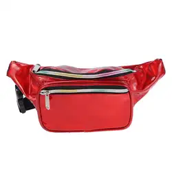 Модные Универсальные голографические блестящие поясные сумки для женщин и девочек (красный цвет)