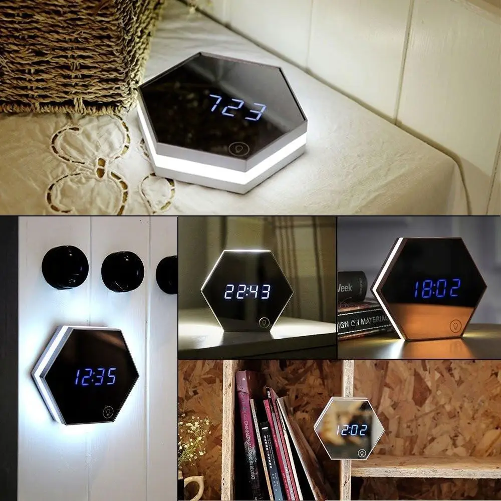 Multi function mirror electronic clock
