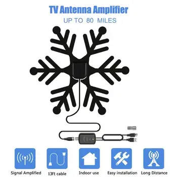 

1080P Indoor TV Antenna High Gain Amplifier HDTV Digital TV Signal Reception 80 Miles Range Antenna For Digital TV