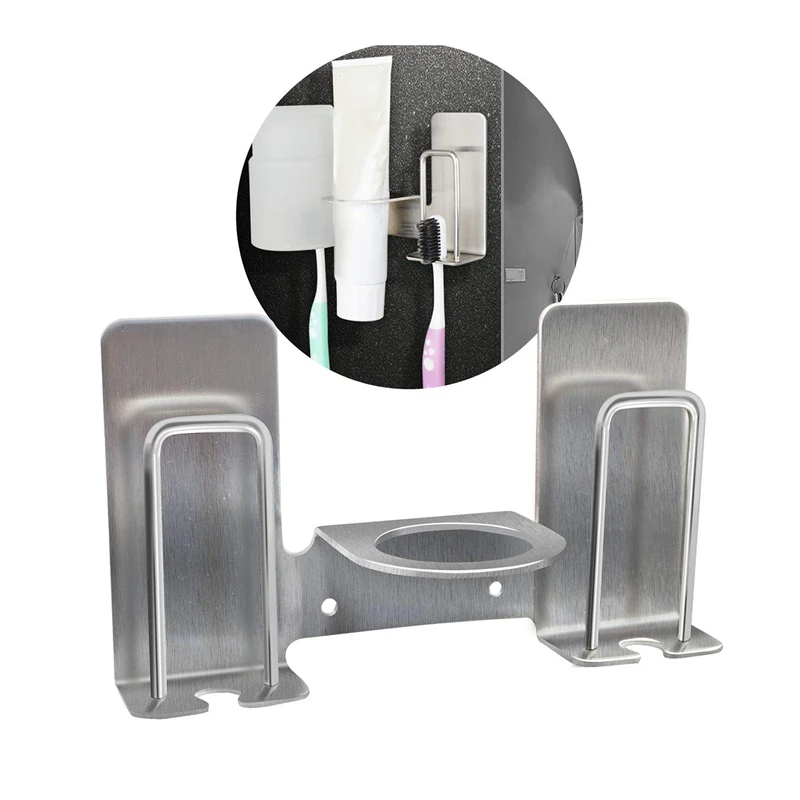 

Dental Toothpaste Holder Sanitary Ware Storage Couple Teeth Drawing 304 Stainless Steel Toothbrush Holder