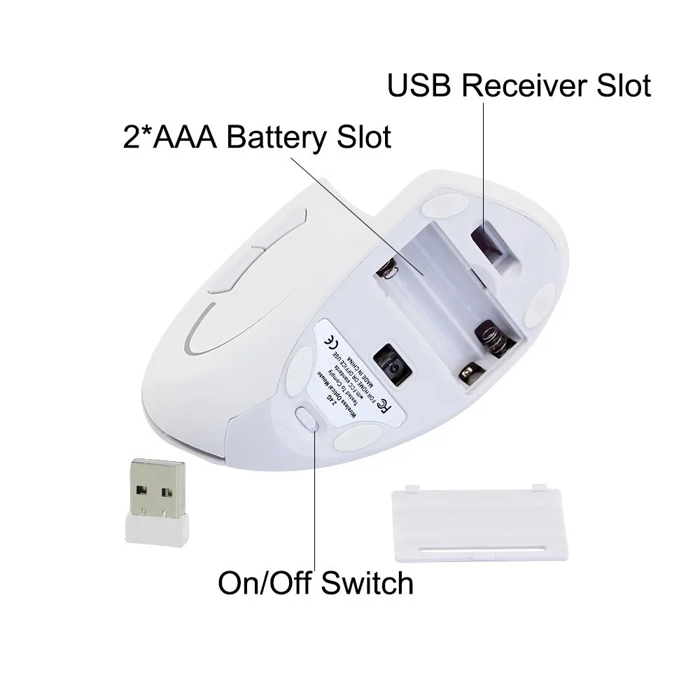 CHYI эргономичная беспроводная Вертикальная мышь 2,4G 800-1200-1600 dpi регулируемые оптические мыши с подставкой для запястья вращающийся комплект коврика для мыши PC