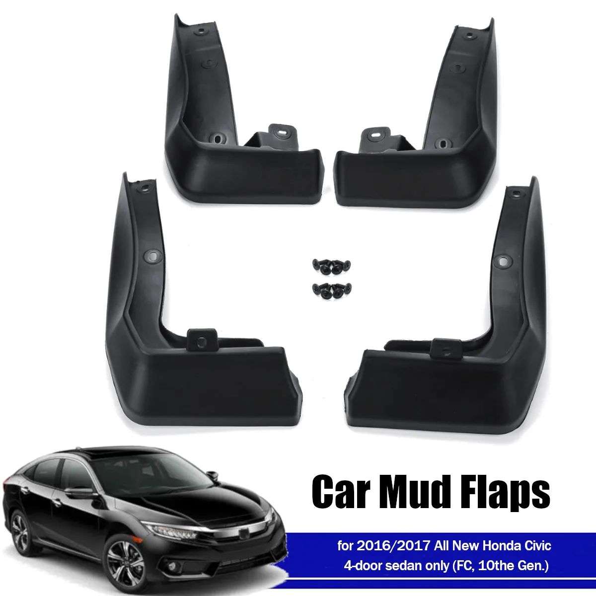 Брызговики передние и задние для Honda/Civic Sedan 2016 2017 2018|Грязезащита| |
