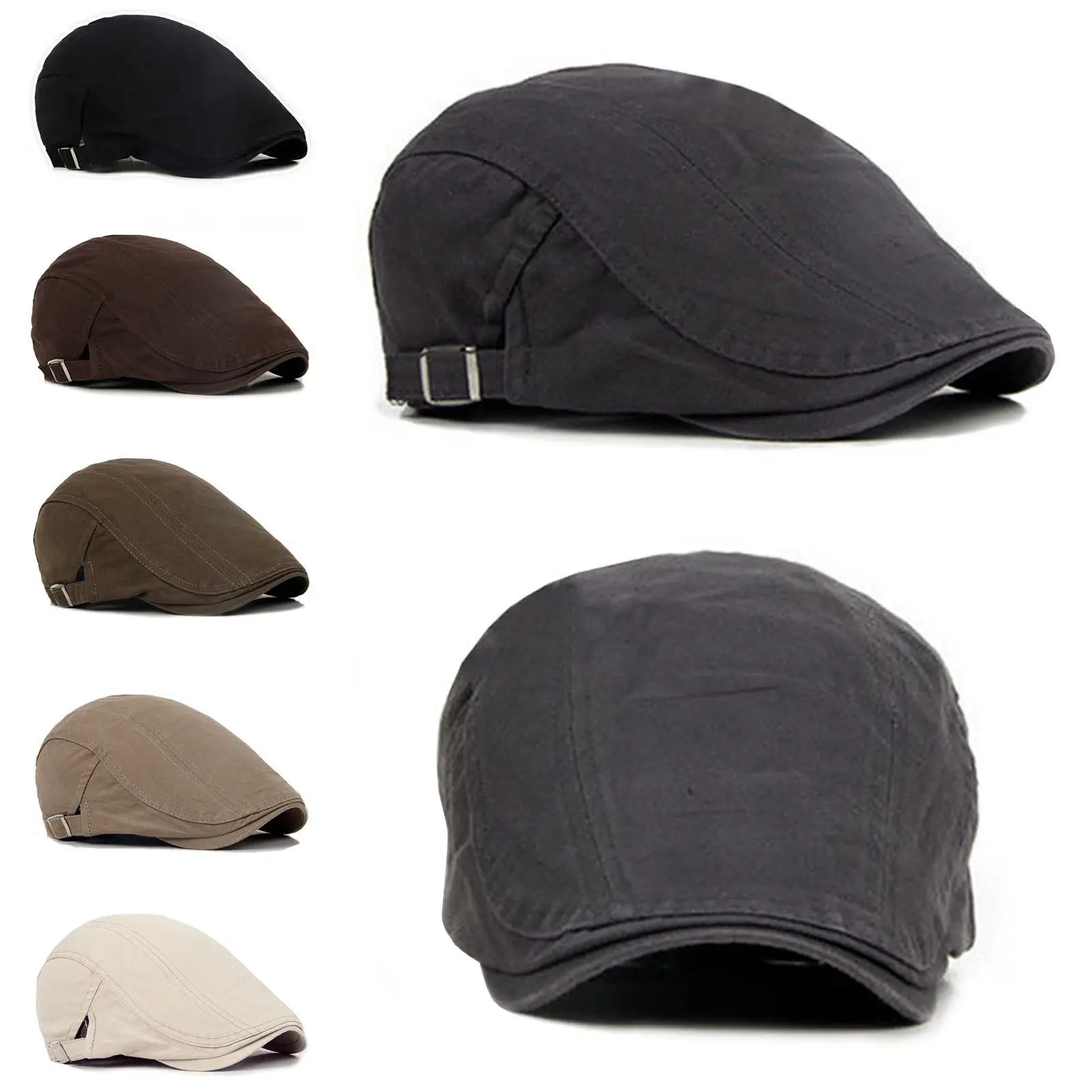 

New Men's Ivy Hat Berets Cap Golf Driving Sun Flat Cabbie Newsboy Cap-Fashion Travel Brim Wide Mens Ladies Summer
