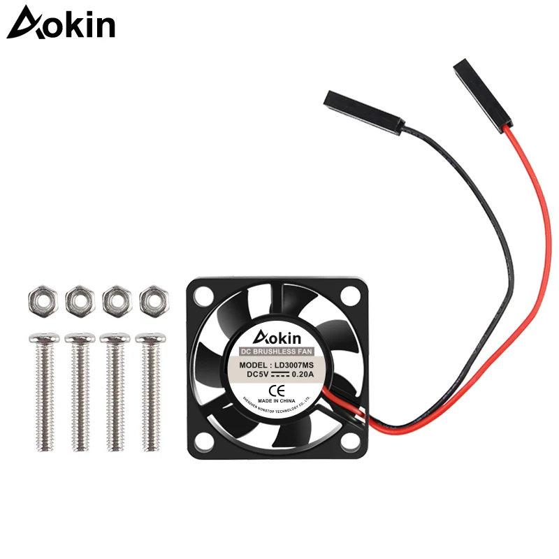 

DC 5V 0.2A Brushless CPU Cooling Fan with Screws for Raspberry Pi 3 / Pi 2 Model B RPI B+