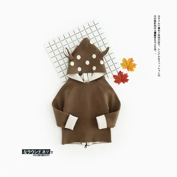 

New Winter Autumn Baby Boys Girls Cartoon Clothes Deer Style Cute Coat Kids Zipper Clothing