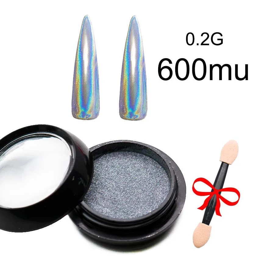 يونيكورن الليزر مسمار بريق هولو قوس قزح الثلاثية الأبعاد مسمار مسحوق الكروم مسمار مسحوق الغبار مانيكير رسومات أظافر زينة SF3057