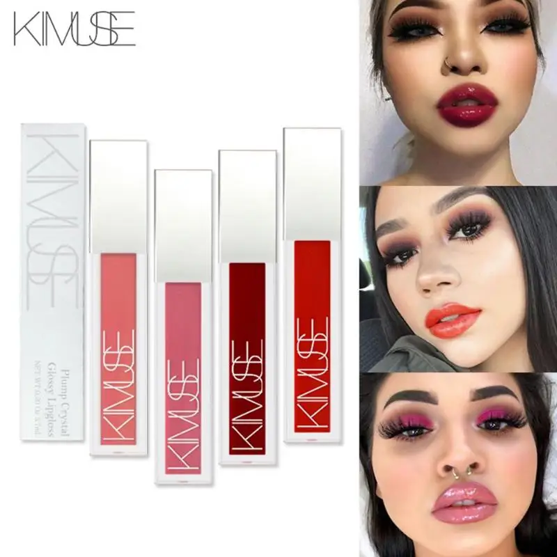 

KIMUSE Sexy Non-Stick Cup Lip Gloss Waterproof Long Lasting Lipgloss Liquid Lips For Women Glitter Liquid Makeup Cosmetics
