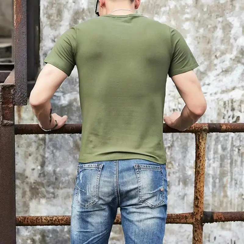 MR K Men Solid Color T Shirt Bottoming V Neck Leisure T-Shirt Fashion Slim Fit T-shirts Man Summer Short Sleeve Top Plus Size MR K Men Solid Color T Shirt Bottoming V Neck Leisure T-Shirt Fashion Slim Fit T-shirts Man Summer Short Sleeve Top Plus Size