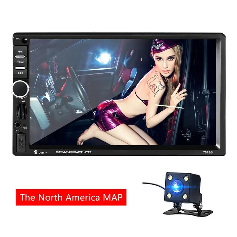 

2 din 7 inch HD Car Radio GPS Navigation Player Camera Autoradio Bluetooth AUX MP3 MP5 Stereo FM Audio USB Auto Electronic 7018