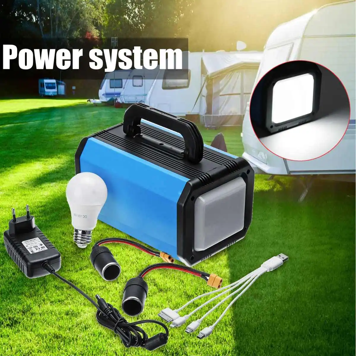 

Portable 144W Solar Power System Inverter Generator Supply Energy Storage Source Solar Generator Power Outdoor Power System
