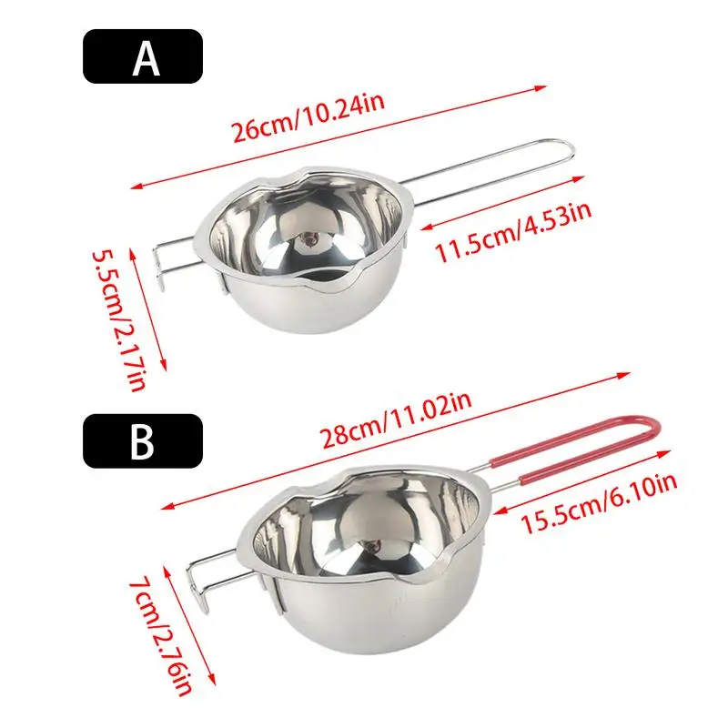 400/600 мл нагревание плавление из нержавеющей стали тусклые воды без пожарного расплава горшок зеркальная полированная шоколадная расплава кухонная посуда