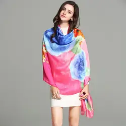 Новинка 2019 года модные женские туфли шелковый шарф весна и осень печати шарф шаль с двойной каймой назначения песчаный пляж шарфы для