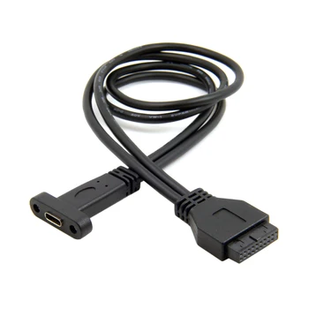 

Jimier Single Port USB 3.1 Type C USB-C Female to USB 3.0 Motherboard 19Pin Header Cable 40cm Black USA