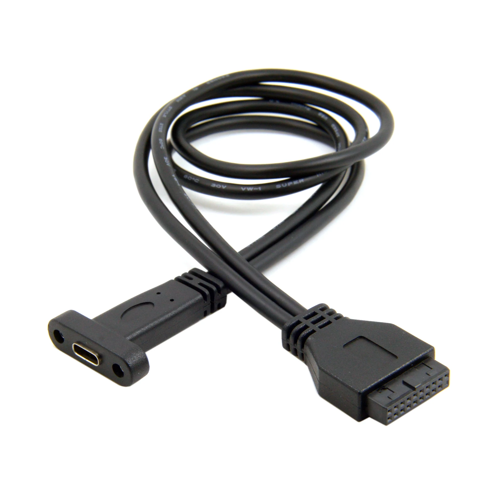 

Single Port USB 3.1 Type C USB-C Female to USB 3.0 Motherboard 19Pin Header Cable 40cm Black USA