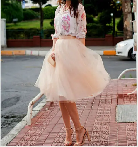 Falda de tul de capas mujer, falda de fiesta de los años 50, tutú Rockabilly, enagua, de falda larga|Faldas| - AliExpress