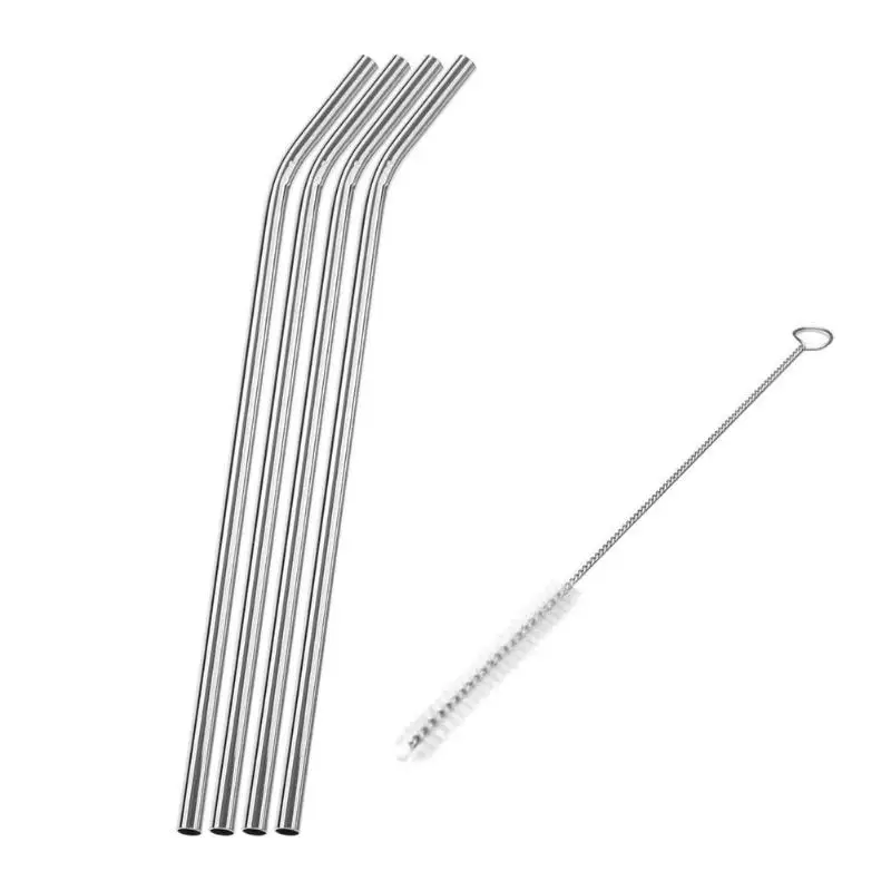 

Reusable Drinking Straws Cleaner Brush Set Stainless Steel Metal Straws Home Party Bar Water Juice Drinking Tools Accessories