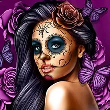 Фото на заказ! Полная дрель 5D DIY Алмазная картина "череп Девушка" 3D вышивка крестиком 5D домашний декор