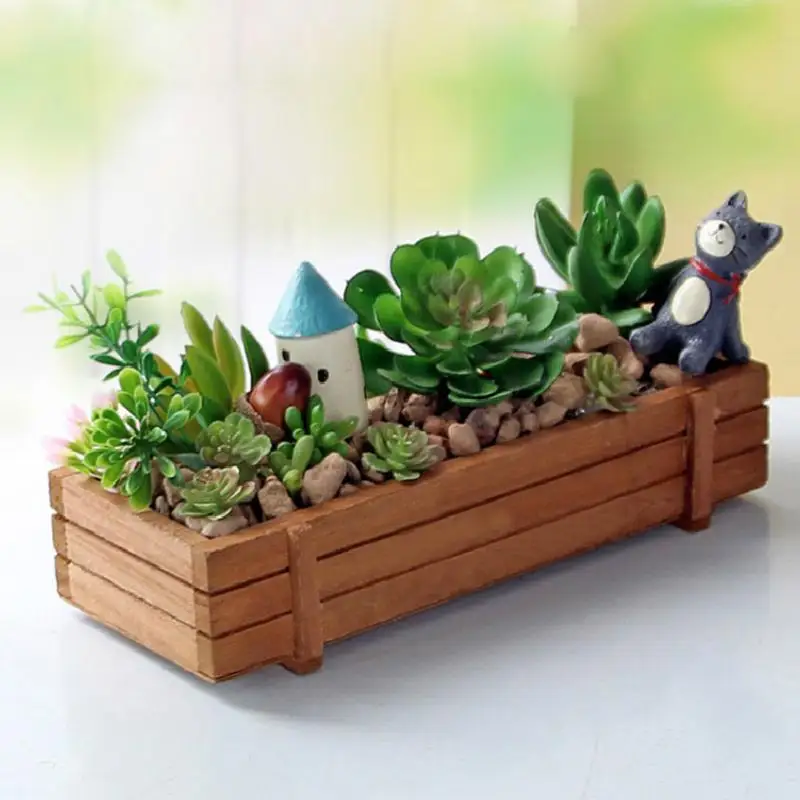 Деревянный сочный горшок для растений винтажный деревянный садовый ящик