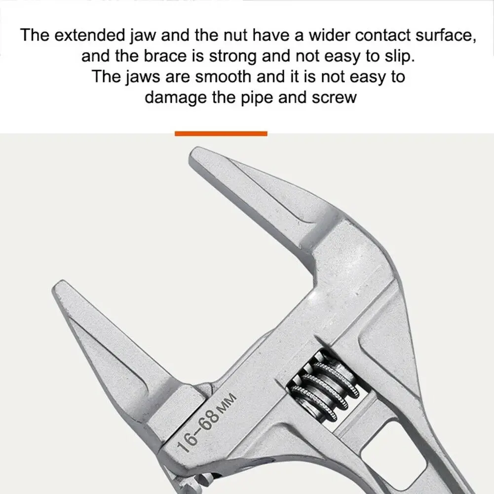 1 шт. Универсальный защелкивающийся ключ алюминиевый большой открывающийся Регулируемый Противоскользящий экономный крутящий момент гаечный ключ инструменты для ремонта ванной комнаты