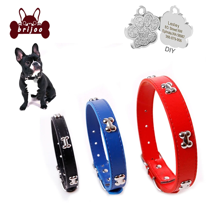 Bone Leather Durable Pet Dog Collar Pet Supplies Accessories Neck Strap