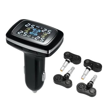 

TPMS Smart Car Wireless Tire Pressure Monitoring System Digital LCD Display with 4 Internal Sensors Auto Security Alarm Systems