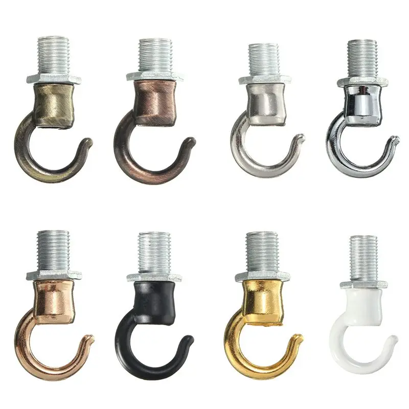 

10mm M10 Retro Antique Vintage Metal Ceiling Rose Light Chandelier Hook With Screw Fittings Opening Smooth Style