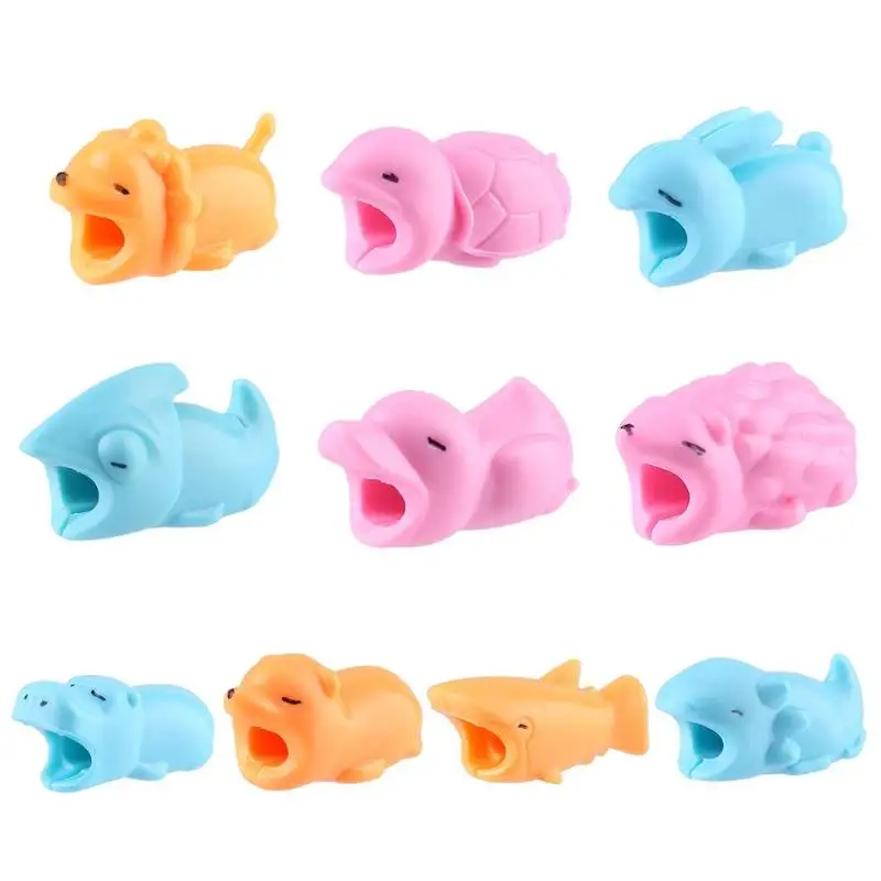 Игрушки в форме животных зажим для кабеля USB кабель передачи данных милая защита