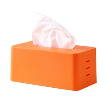 

Promotion! rectangular Plastic facial tissue napkin box toilet paper dispenser case holder home office decoration (orange) 21.