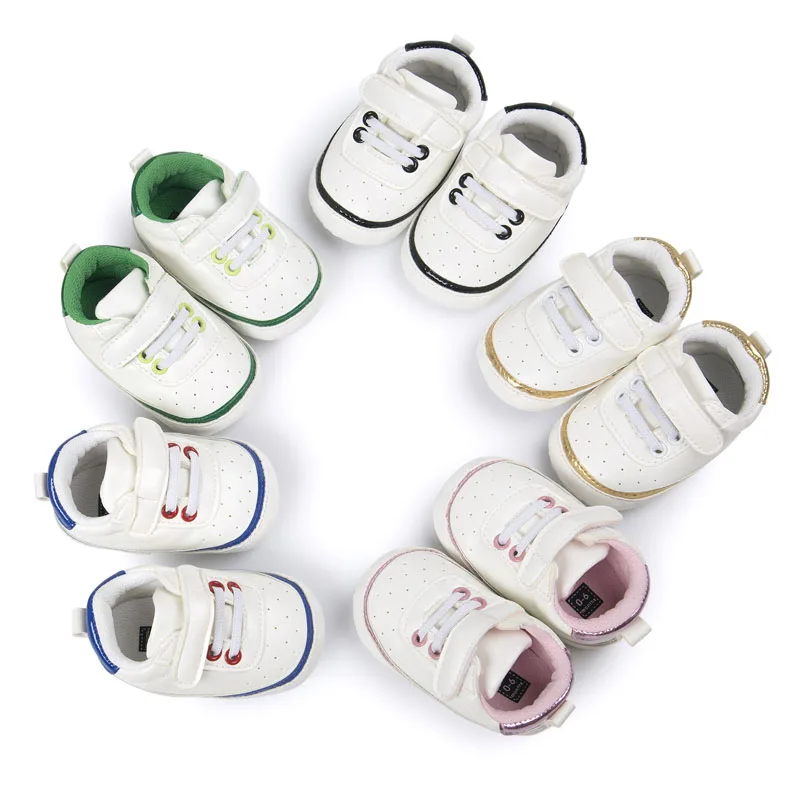 Осенние из искусственной кожи спортивная обувь для новорожденных мальчиков и девочек мягкая детская обувь для первых шагов Повседневная