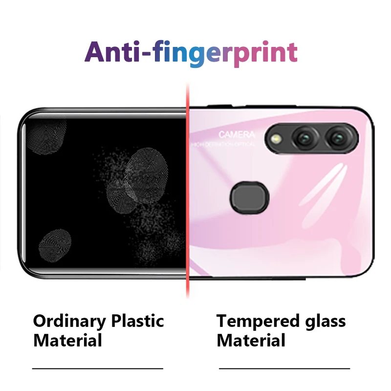 Градиентный чехол из закаленного стекла для Samsung Galaxy A50 телефона A505F силиконовый