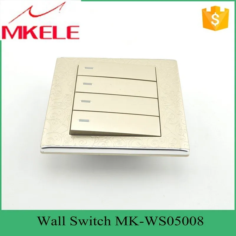 New design best price MK-WS05008 Impact resistance wholesale classical 4 Gang 2 way switch led touch light switch