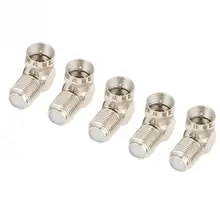 5pcs TV Antenne Male Naar F-type Female Haakse Kabel Connector Adapter Set Hoge Kwaliteit(China)