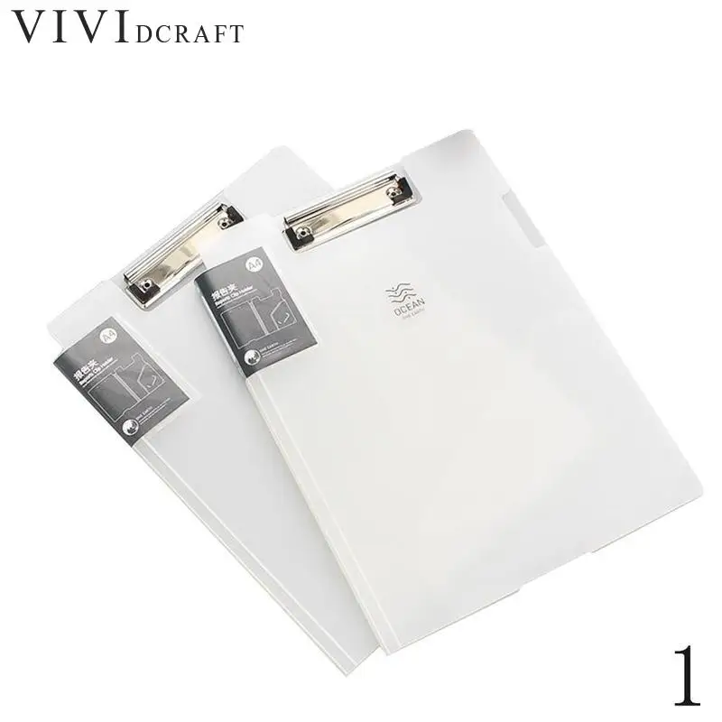 

Two Colors Hot Sale Office File Folders Stationery Office Document Holder Simple Translucent Metal Clip Pp Writing Board