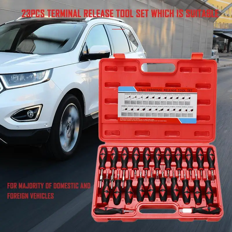 

23PCS Universal Terminal Release Tools Set Harness Connector Remover Tool Package Hand Tool Kit With Plastic Toolbox Storage