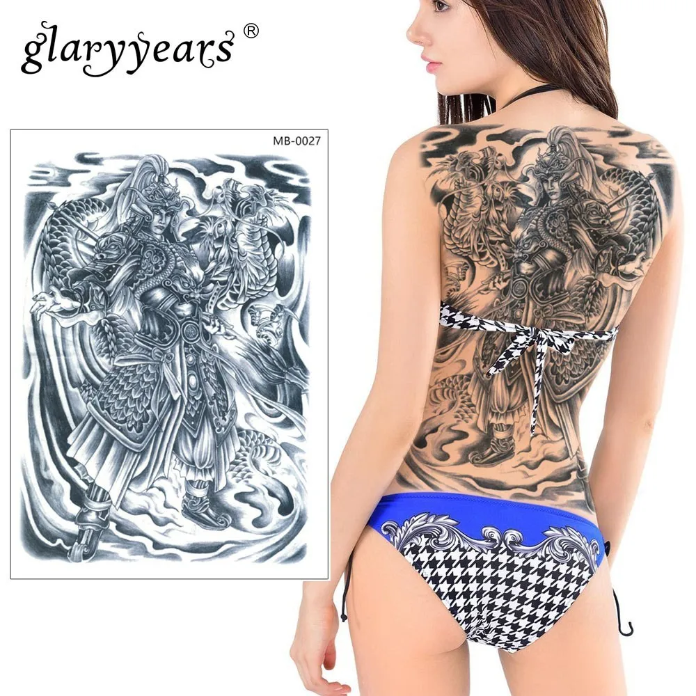 Glaryyears 1 шт. большая Временная тату наклейка на спину горячая поддельная