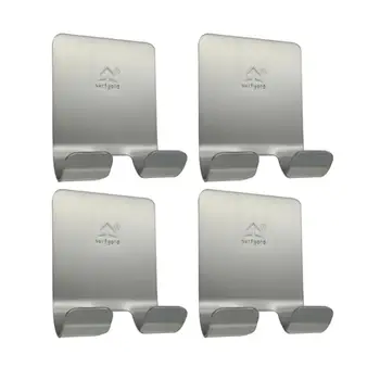 

4 Pcs Razor Holder Stainless Steel Multi-functional Shaver Rack Wall Hook Toothbrush Storage Shelf for Home Bathroom Kitchen