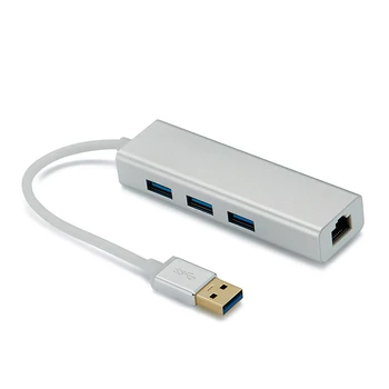 

USB 3.0 To RJ45 10/100/1000M Gigabit Ethernet Network Adapter+3 Port USB3.0 Hub Lan Card For Macbook Windows 10