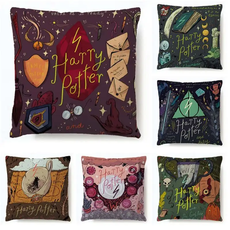 

Harry Potter Style PillowCase Dobby Polyester Cushion Goblet of Fire The Deathly Hallows Throw Pillowcase Decor