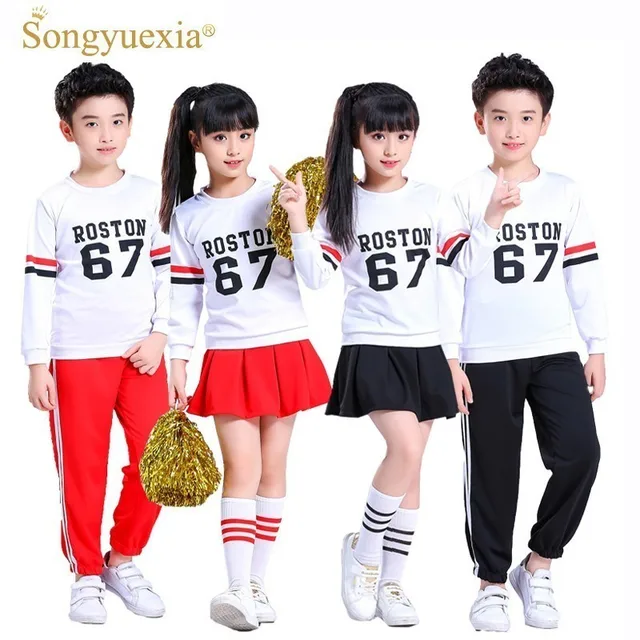 US $13.60 Children Sports Meeting Clothing In Primary School Artistic Gymnastics Sleeve Cheerleading Costues